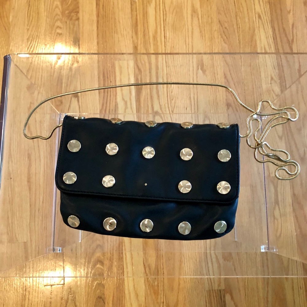 Deax Lux Leather Bag w Gold Chain